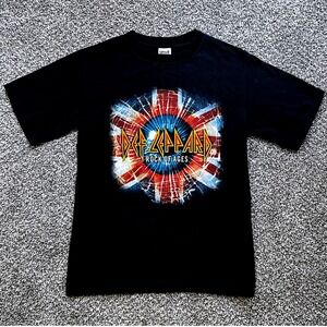 Def Leppard Rock of Ages‎ Tour 2005 Black Graphic T Shirt Mens Small